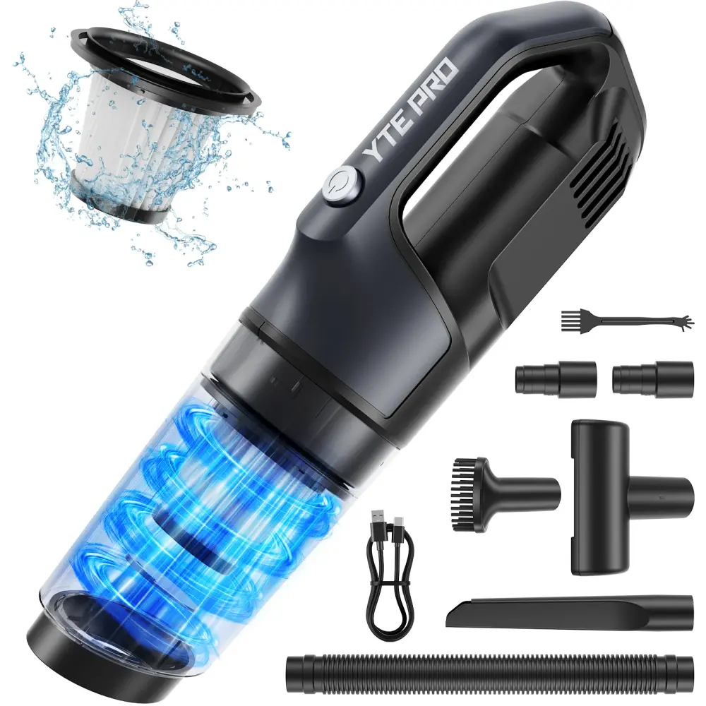 10000Pa Handheld Car Vacuum Untethered, 20Min Powerful Hand Held Vacuum Cordless Portable Vacuum Cleaner Home