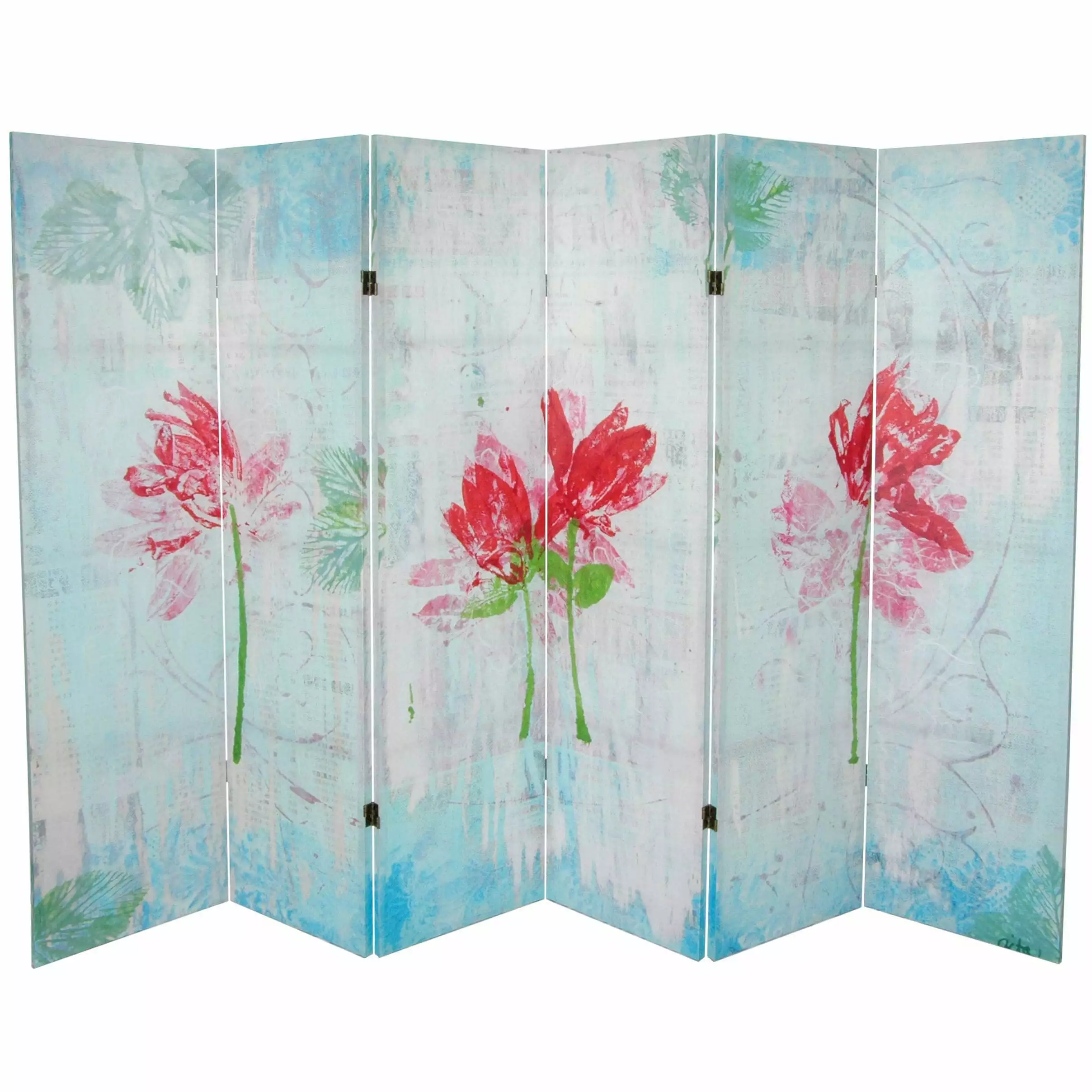 Handmade Spring Morning 5.25 Foot Tall Canvas Room Divider Traditional Chinese Decorative Screen Bed Bath & Beyond