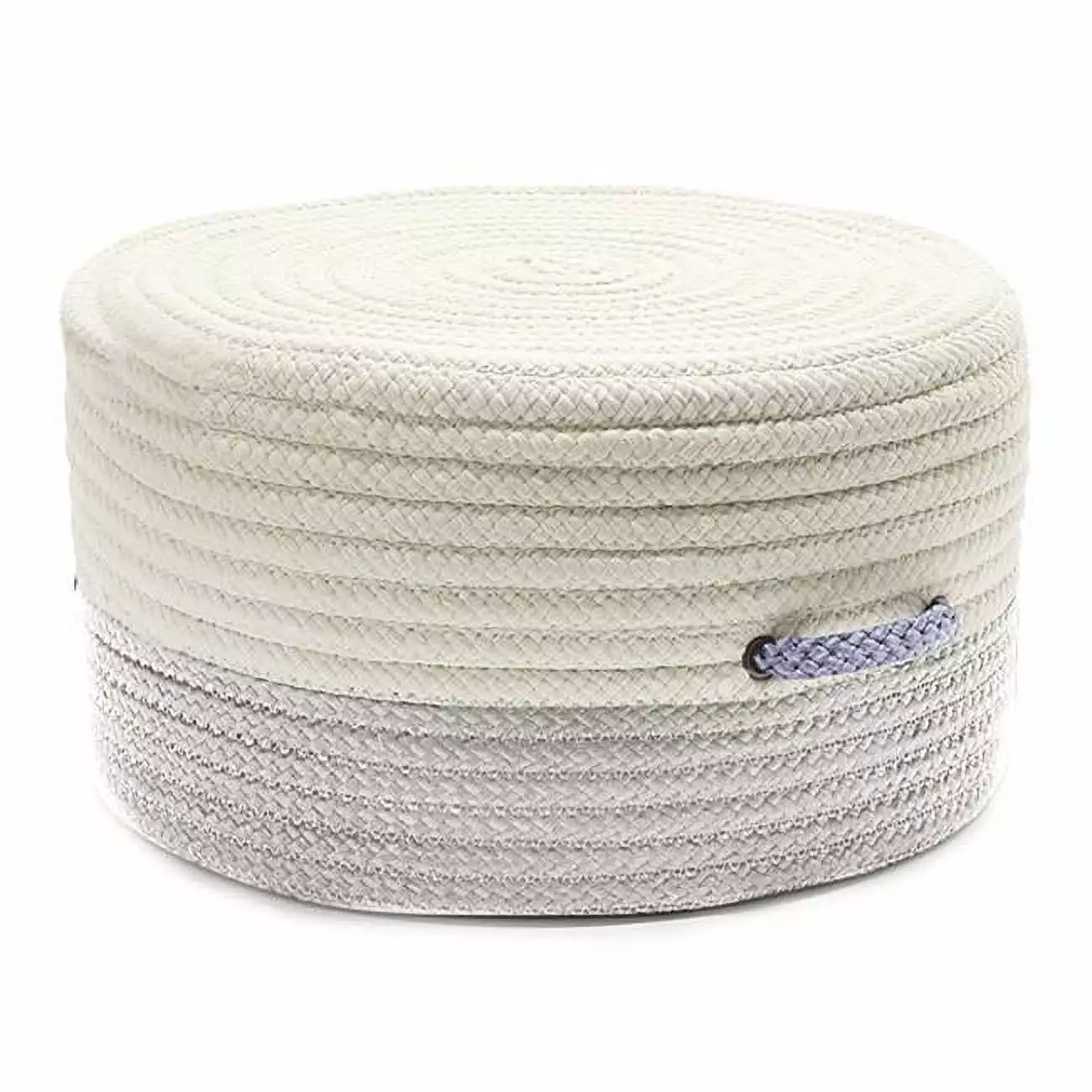 Colonial Mills 20 Gray and Purple Handmade Round Pouf Ottoman