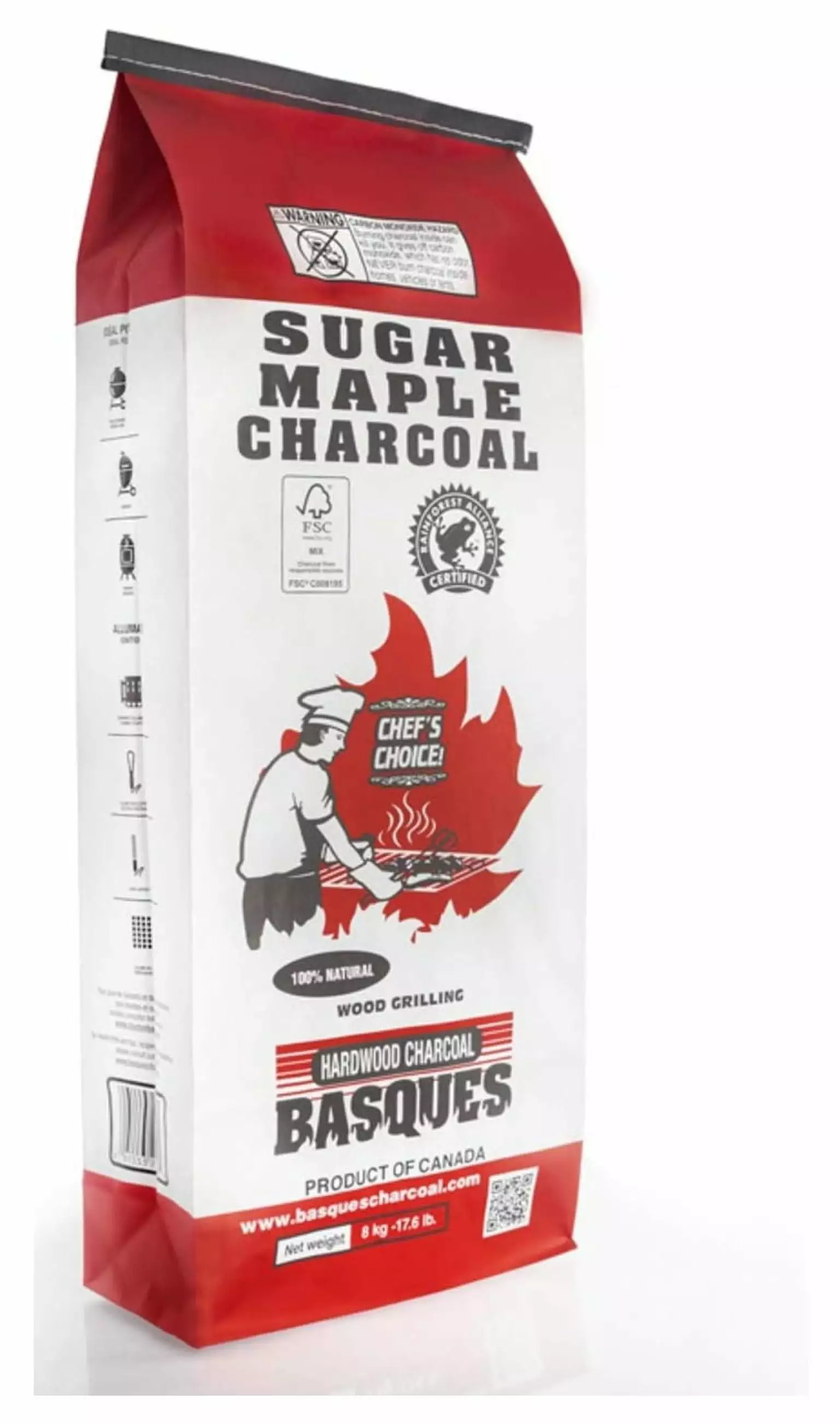 ZRQarq Sugar Maple Lump Charcoal 17.6 lb Hot-Burning Hardwood Briquettes Grilling
