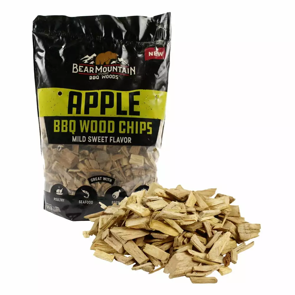 Bear Mountain BBQ Apple 100% All Natural Hardwood Chips Mild Sweet Smoky Flavor Smoking Grilling Bear Mountain Premium BBQ...