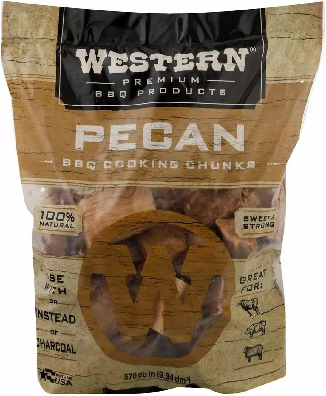 Western Pecan BBQ Cooking Wood Chunks All Natural Smoking Grilling