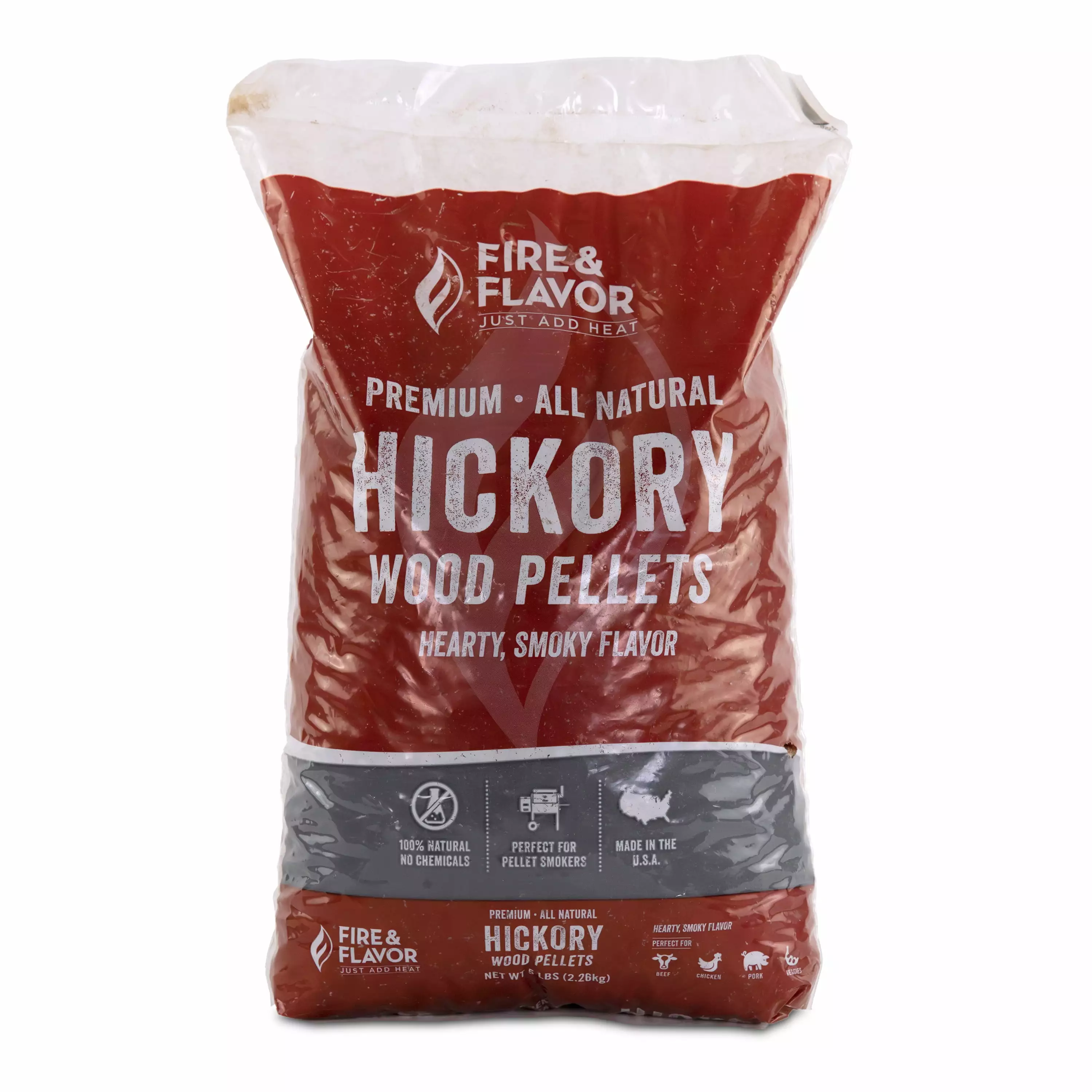 Luxury All Natural Hickory Wood Pellets 5 Pounds Smoking and Grilling
