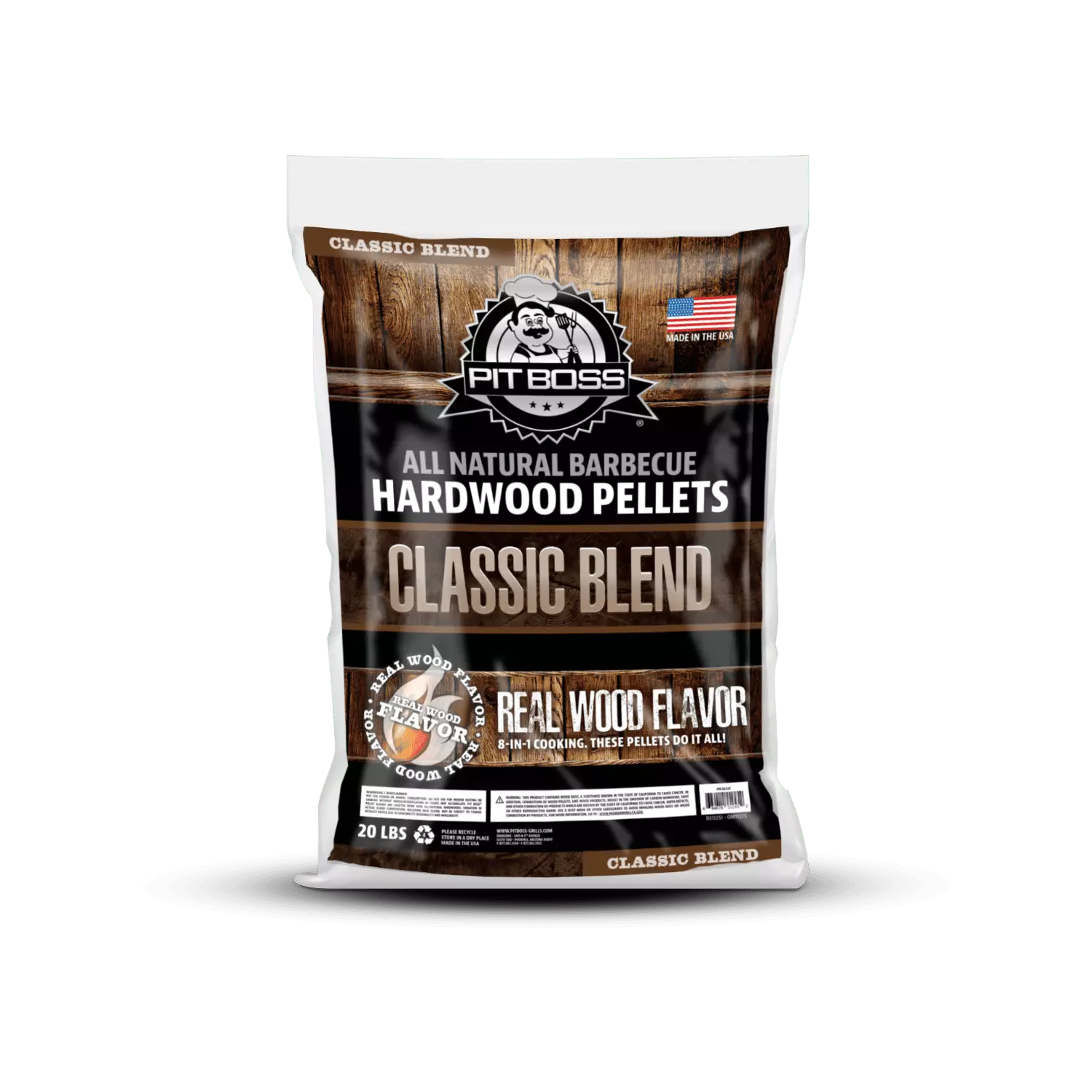 Pit Boss 100% All-Natural Hardwood Timeless Blend BBQ Grilling Pellets 20 Pound Bag
