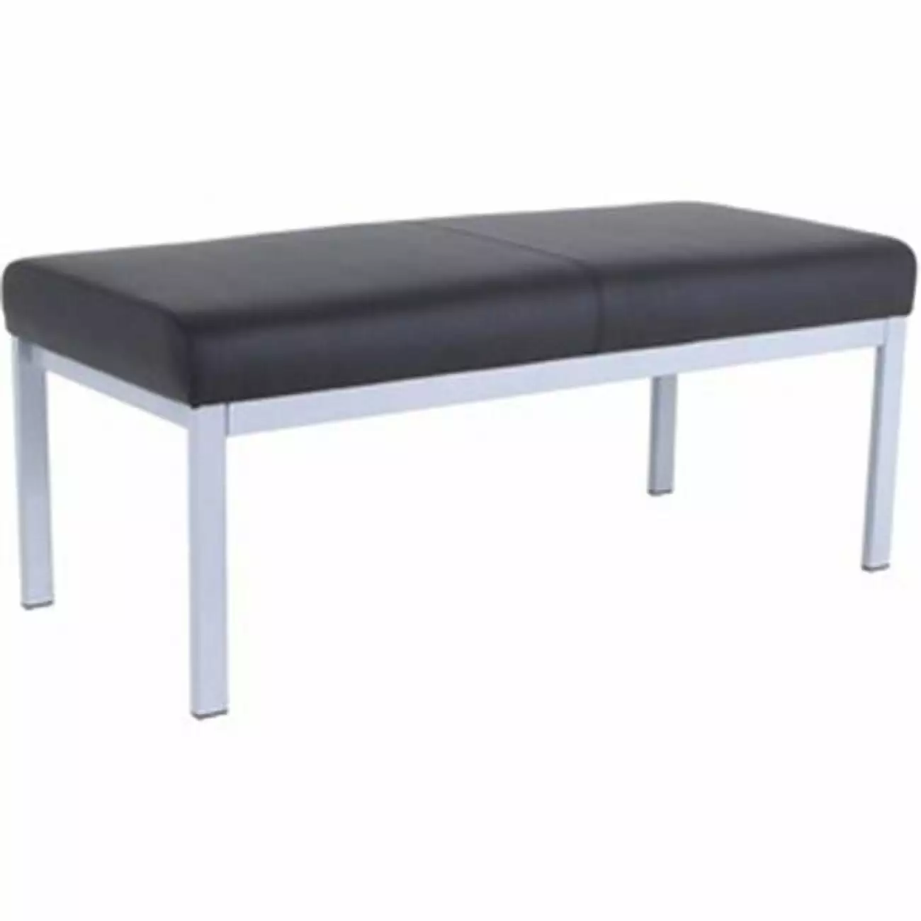 Lorell Healthcare Seating Guest Bench Silver Powder Coated Steel Frame and Black Vinyl Benches