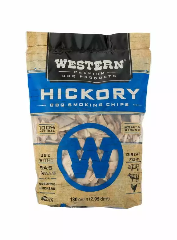 Pack 2 Western Luxury BBQ Hickory Smoking Chips 180 Cu Authentic Flavor