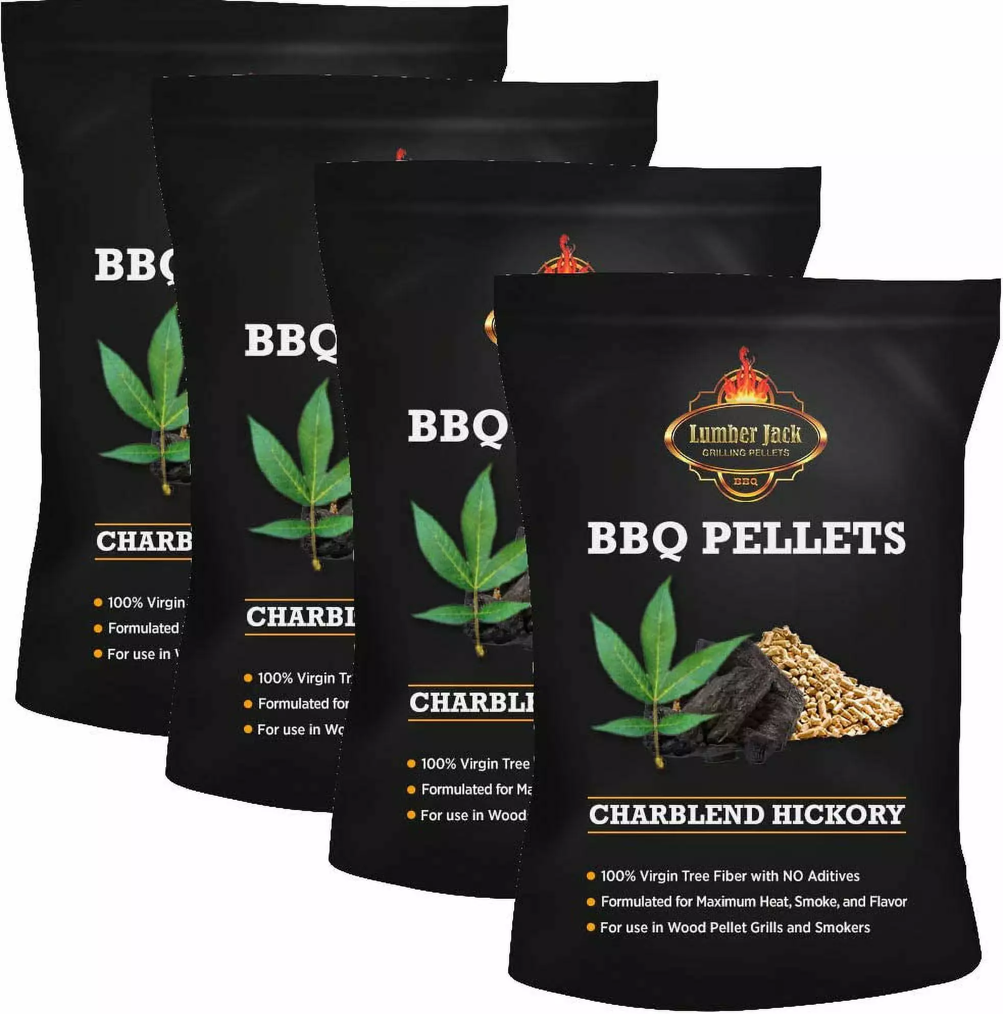 Lumber Jack 80 Pound Chark Hickory BBQ Pellets Smokers and Grills