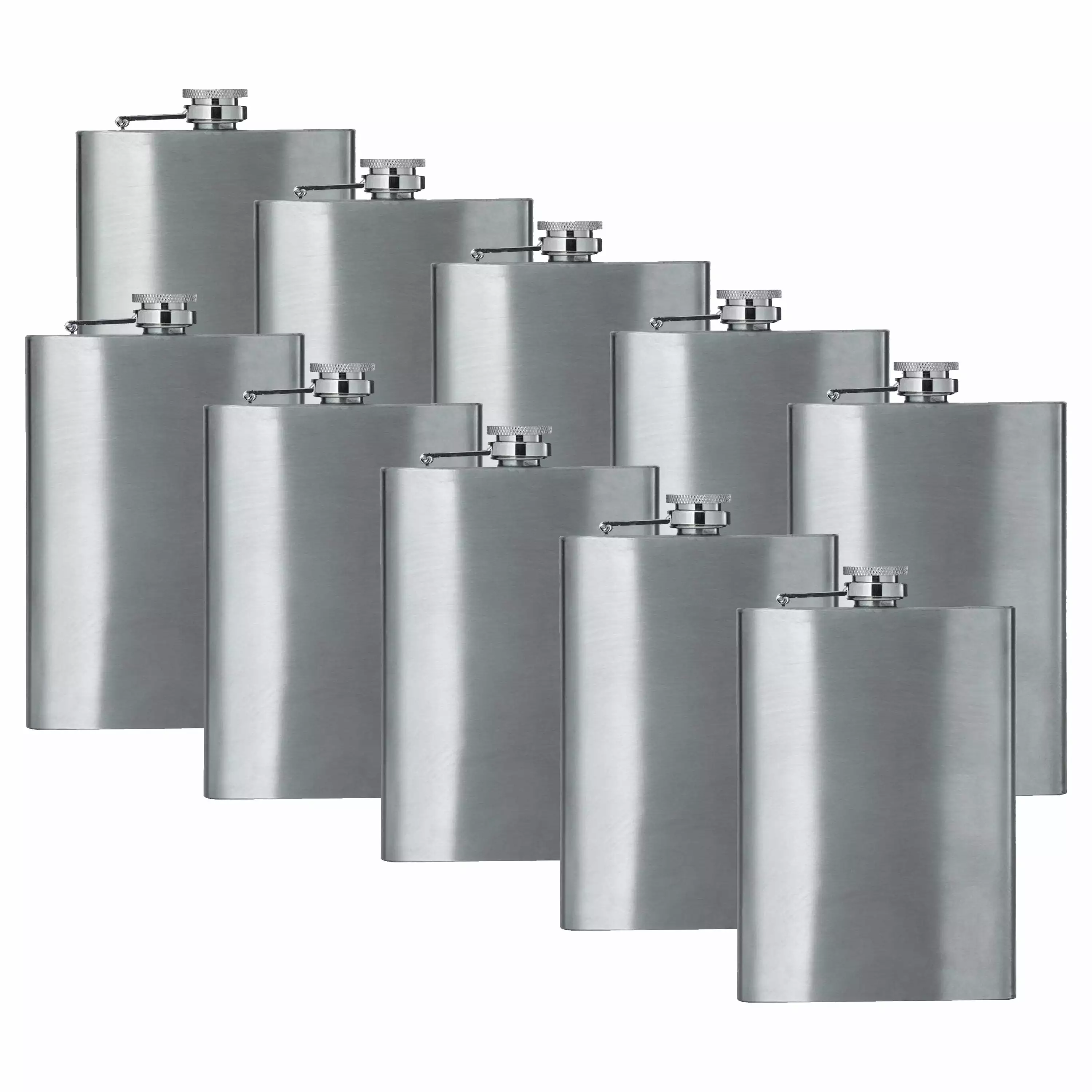 8oz Stainless Steel Hip Flask Set 10 Groomsman Wedding Gift