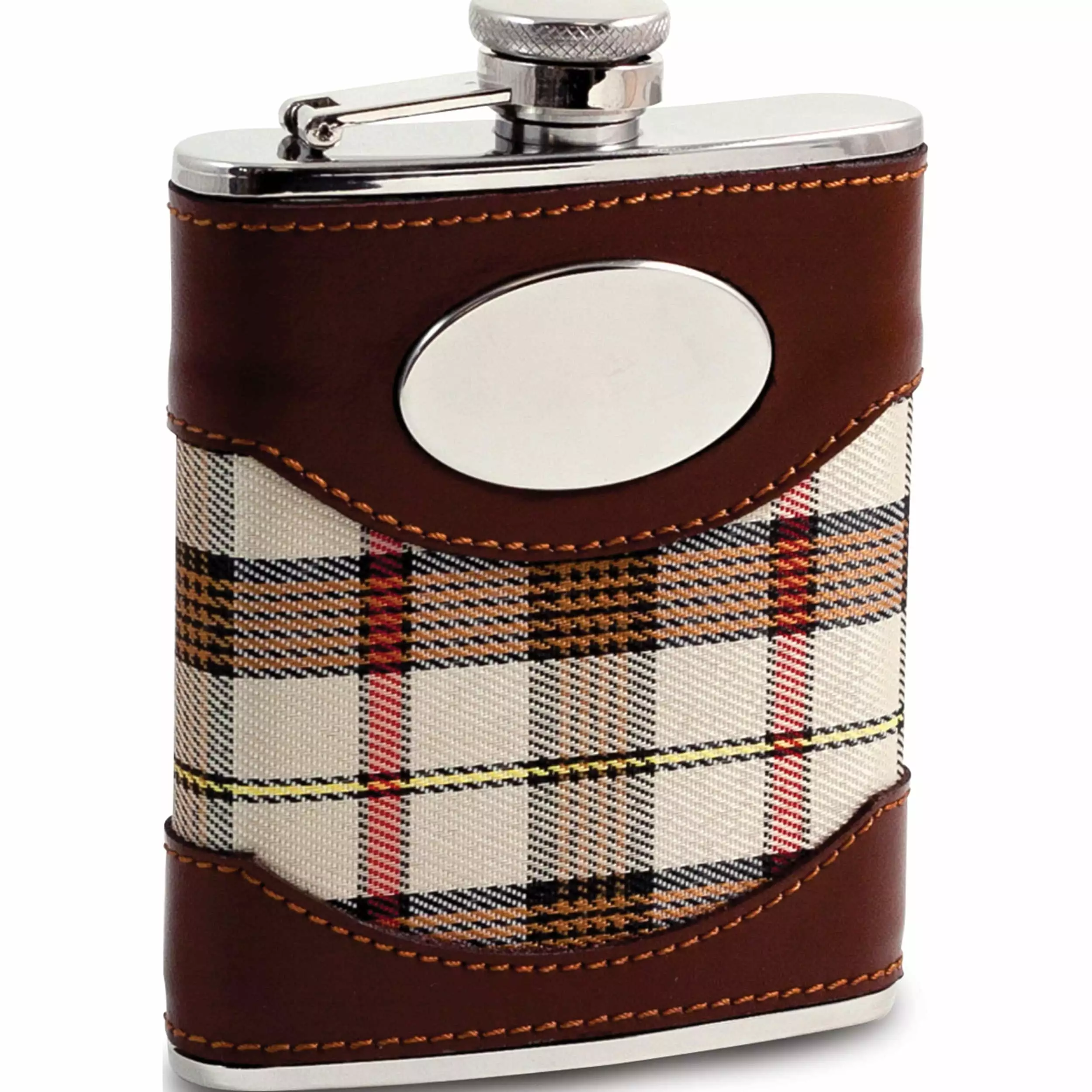 Fashion Stainless Steel Beige Fabric Flask 6Oz Made China