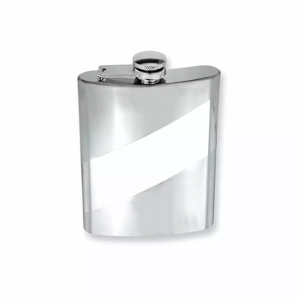 FB Jewels 8oz Polished Brushed Stainless Steel Hip Flask Liquor Whiskey Portable Metal Flask