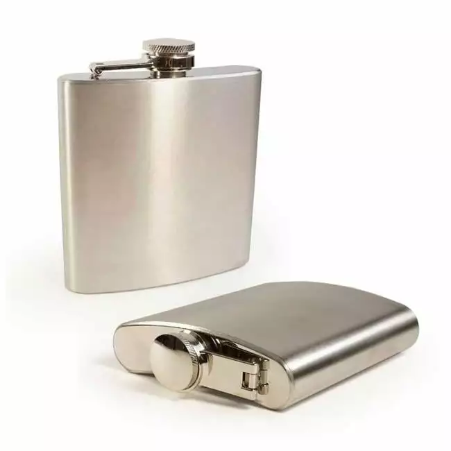 6 oz Mat Brushed Silver Hip Flask Stainless Steel Special Occasions