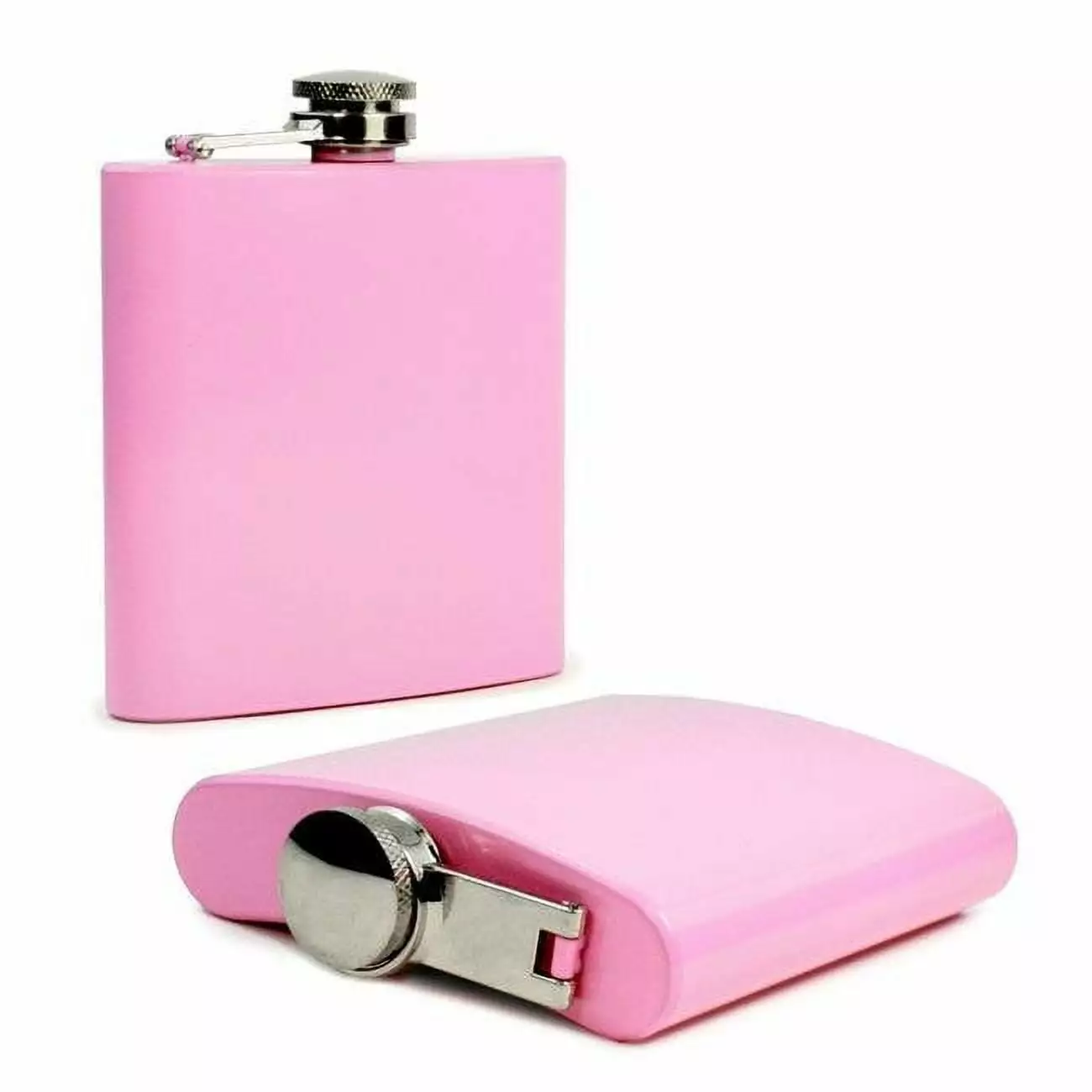 6 oz Modern Style Hip Flask Pink Stainless Steel Portable Liquor Flask