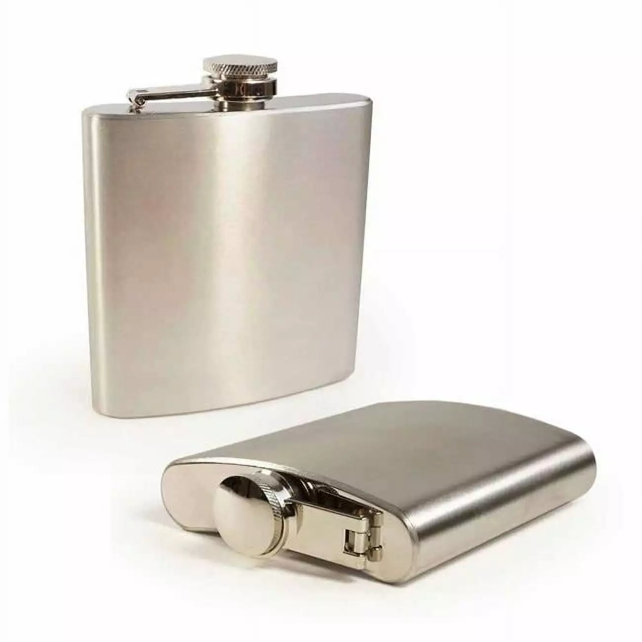 Tuff Luv 6 oz Mat Brushed Silver Hip Flask Stainless Steel Special Occasions