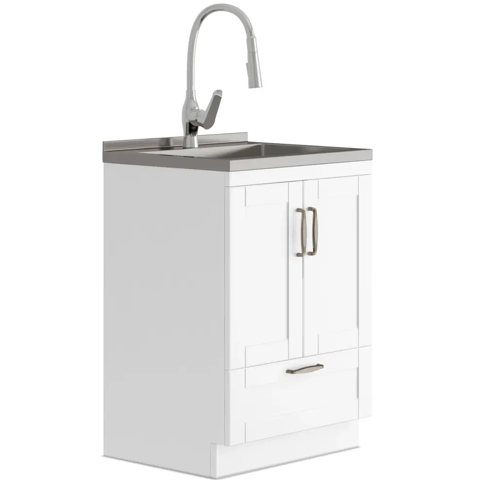 Reed - Deluxe Laundry Cabinet Pull-Out Faucet And Stainless Steel Sink