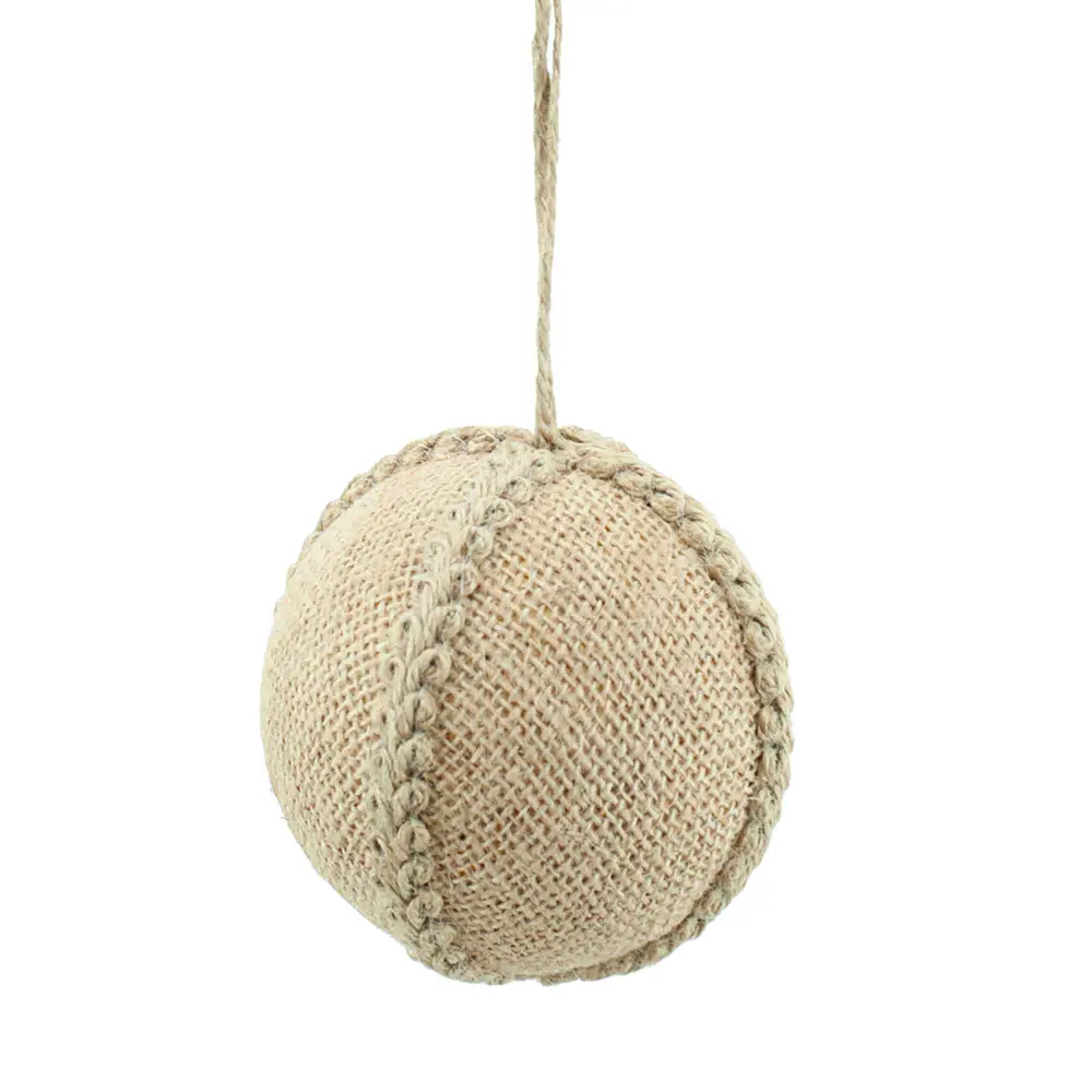 Ball Ornament Authentic Burlap, 4"