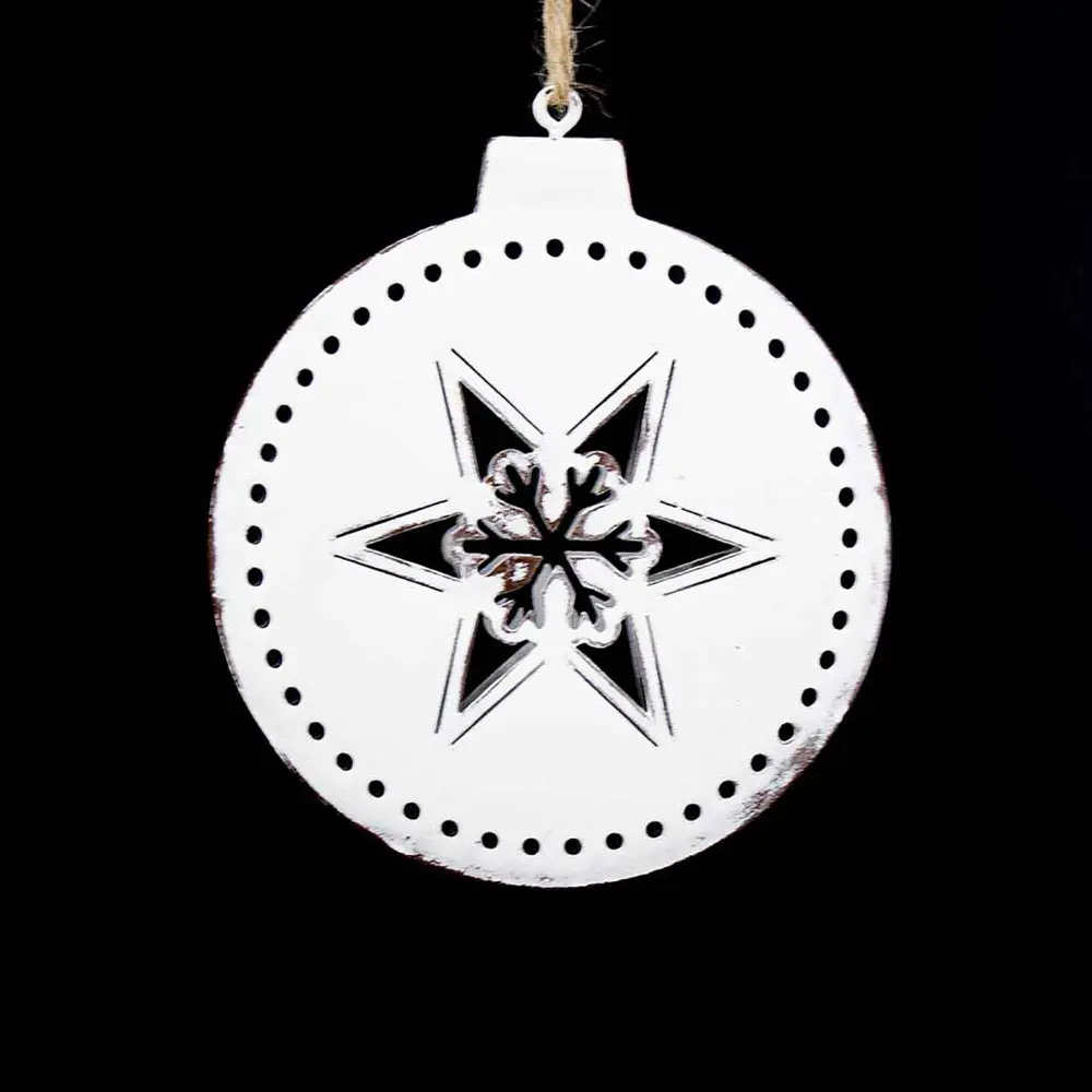 Ball / Snowflake Ivory Metal, 4''