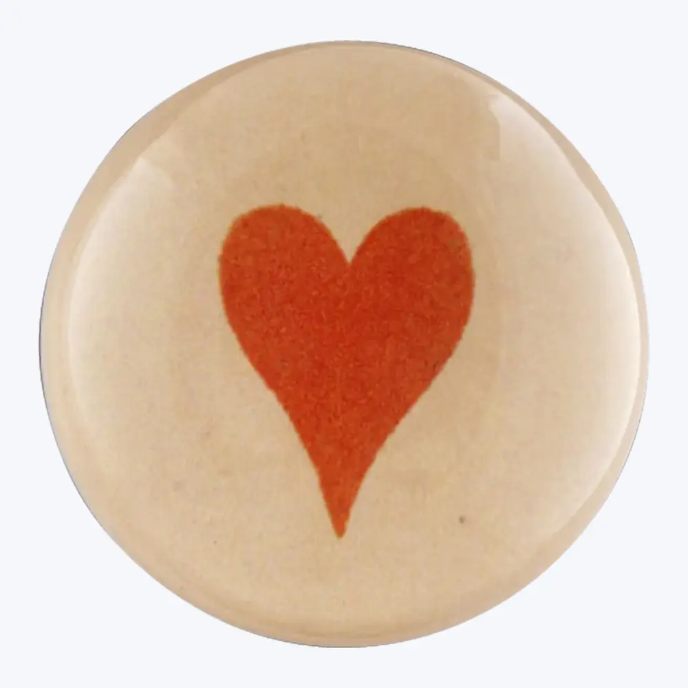 Fuchsia Heart Dome Paperweight