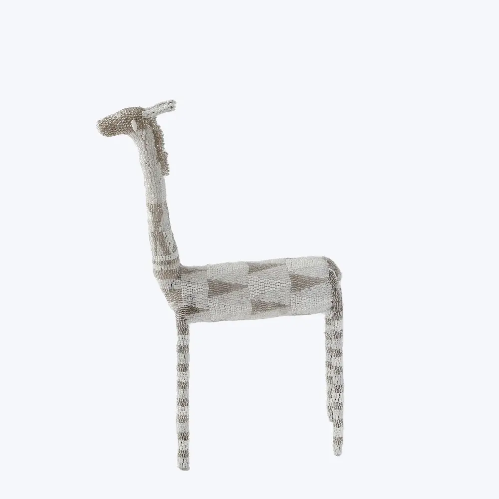White & Platinum Beaded Giraffe