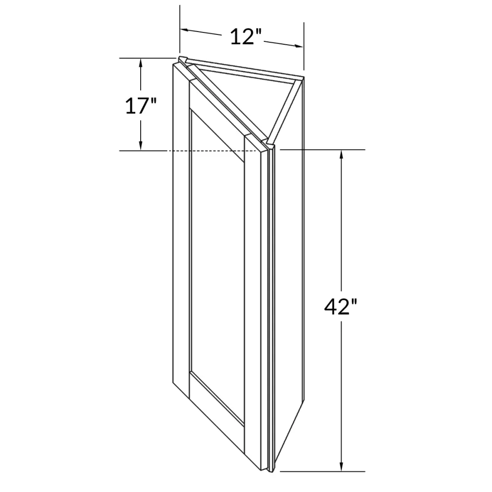 Wall End Kitchen Cabinet WEC1242 Danbury Sapphire LessCare 12 . width 42 . height 12 . depth