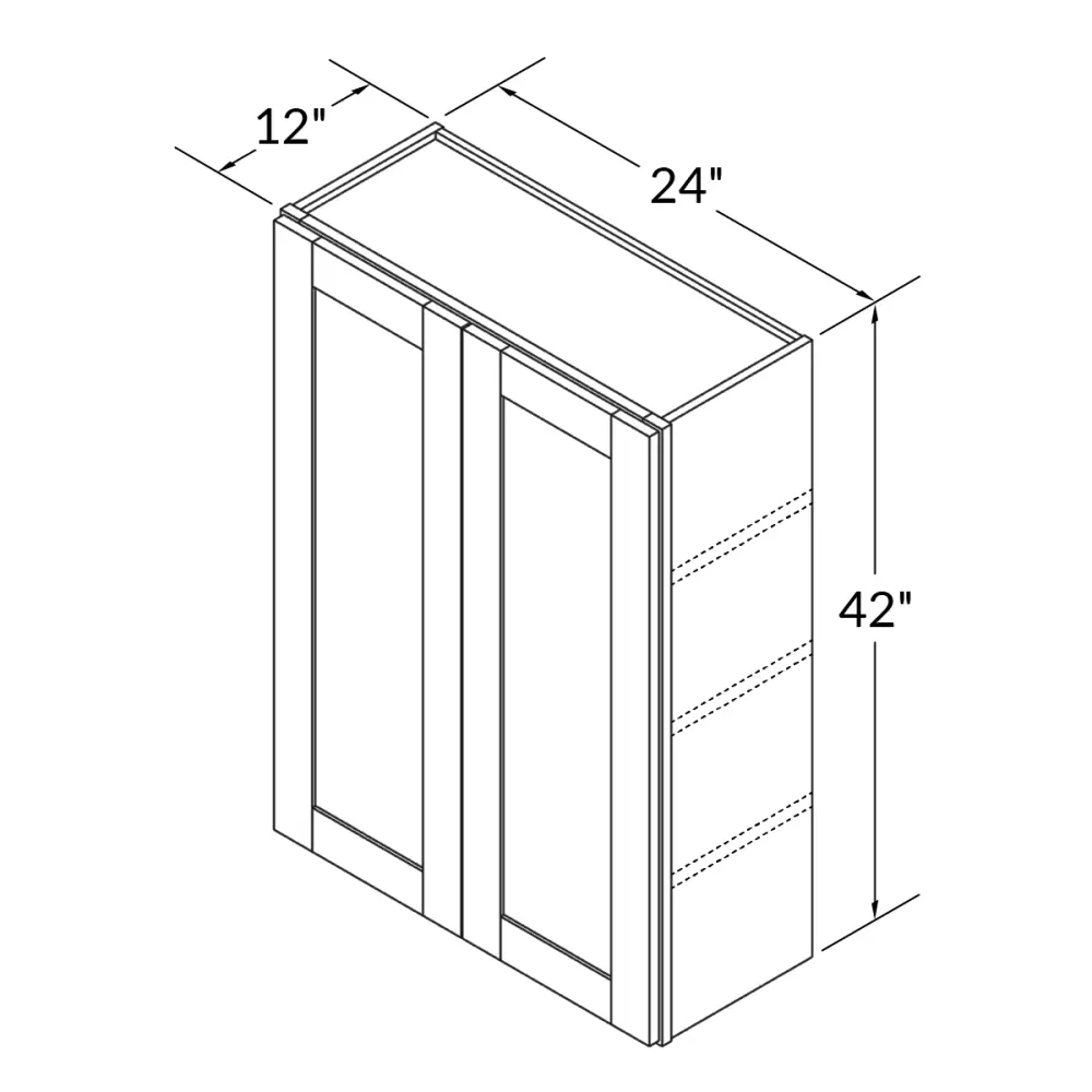 Wall Kitchen Cabinet W2442 Alpina Snow LessCare 24 . width 42 . height 12 . depth