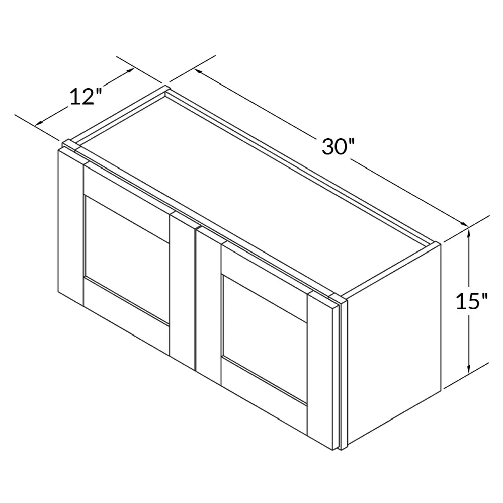 Wall Kitchen Cabinet W3015 Danbury Sapphire LessCare 30 . width 15 . height 12 . depth