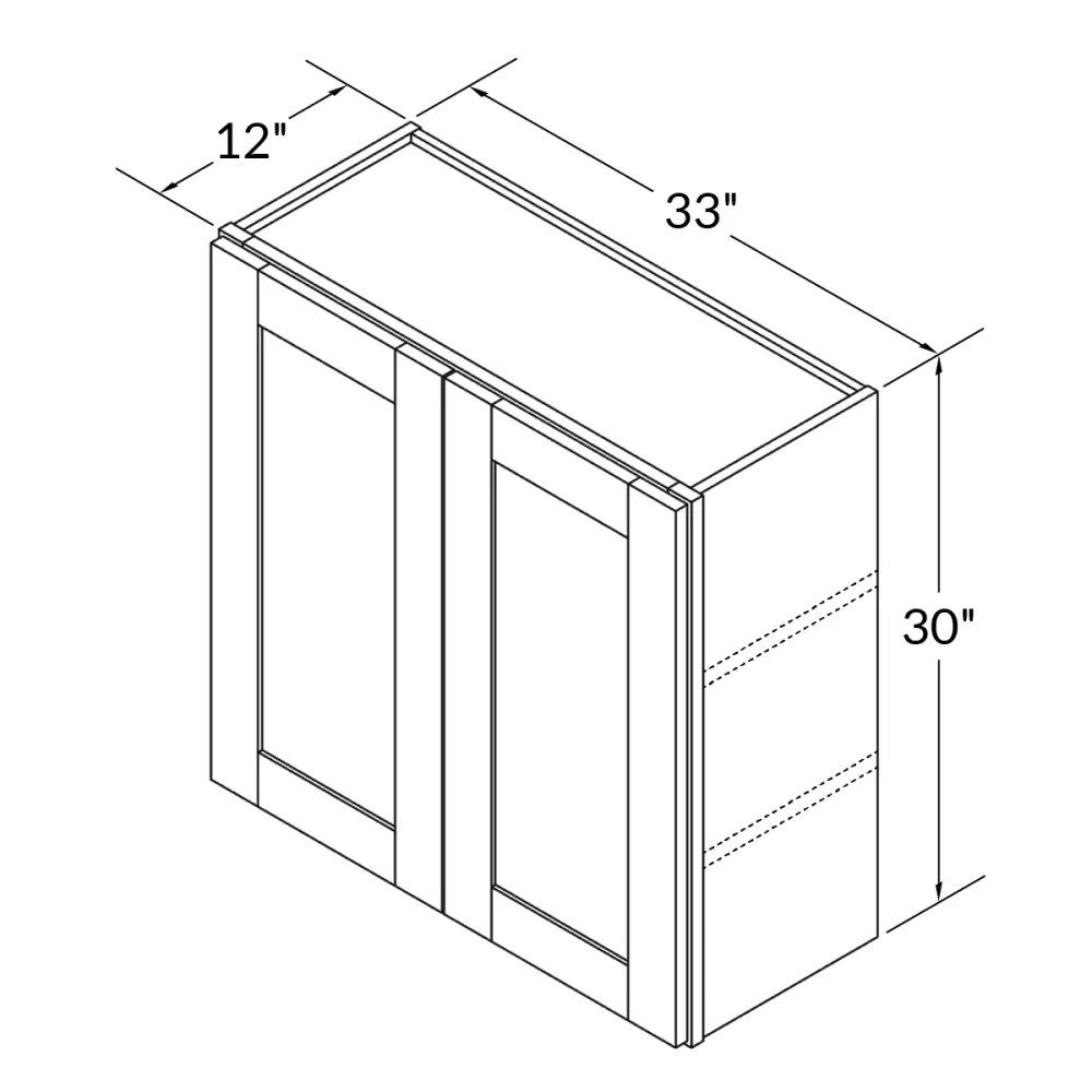 Wall Kitchen Cabinet W3330 Alpina Pearl LessCare 33 . width 30 . height 12 . depth