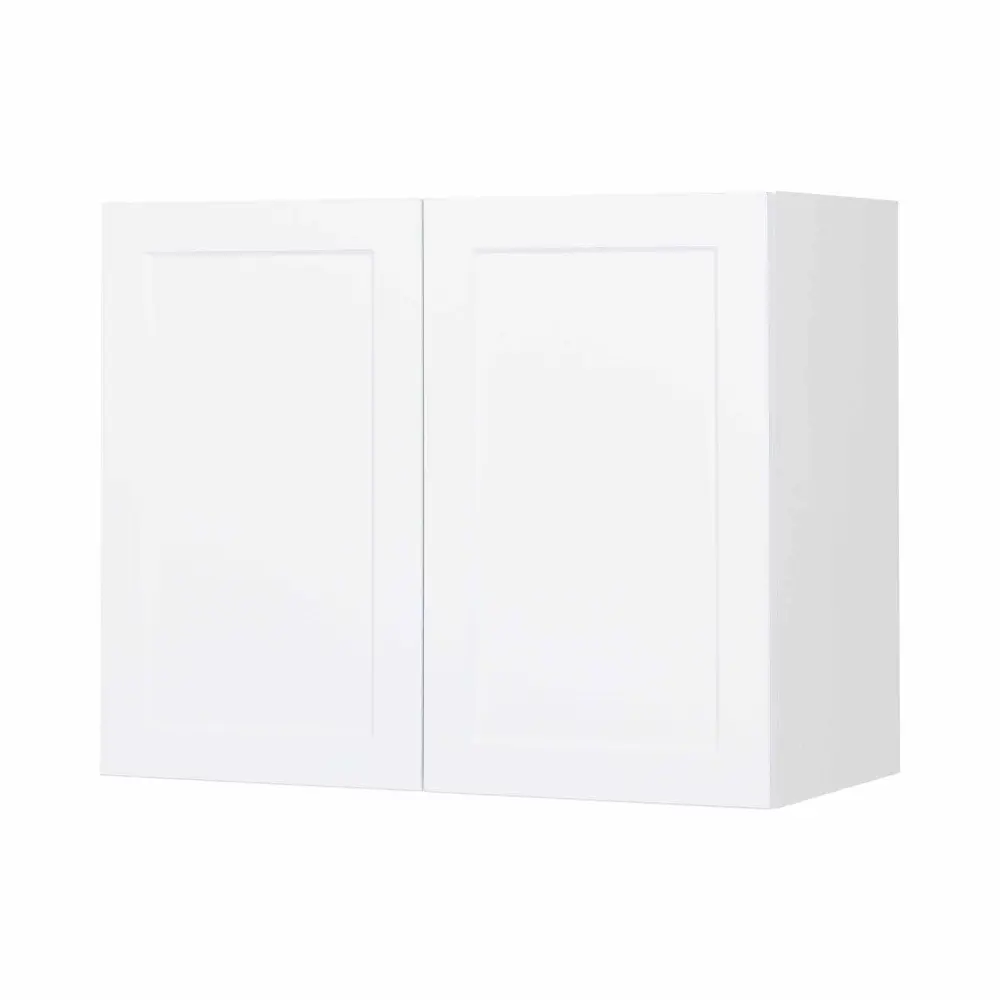 White Melamine Shaker Style Laundry Cabinet 2 Doors, 30"