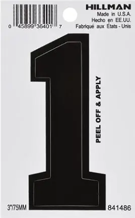 3 Inch Black Vinyl Die Cut Adhesive Number 4 Easy Installation Hillman