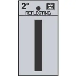2-. Reflective Black/Silver Vinyl Adhesive Address Letter "I" Hy-Ko