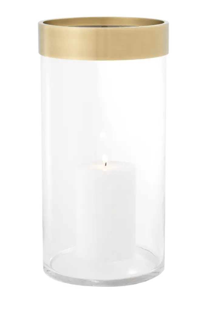 Brass Rim Glass Hurricane Eichholtz Vertex L Elegant Home Decor