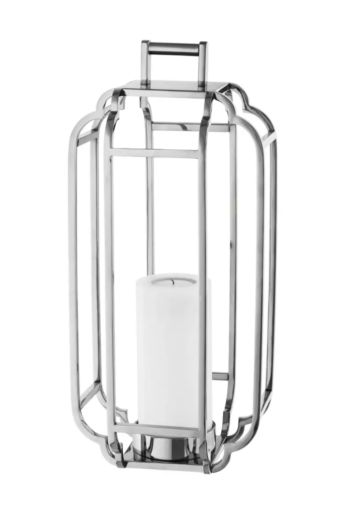 Eichholtz Palisades Silver Hurricane Elegant Candle Holder