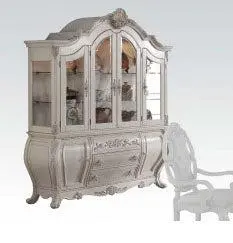 Acme Ragenardus Antique White Hutch and Buffet 61284 - Vintage Dining Storage