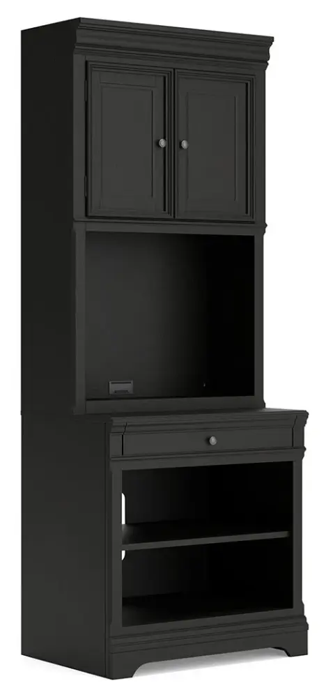 Beckincreek - Bookcase Door Hutch - Ebony