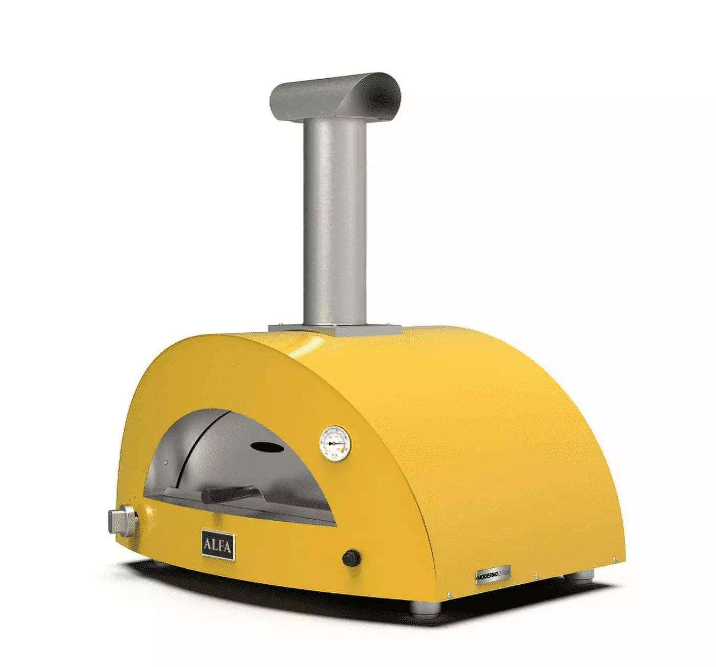 ALFA Forni Brio Hybrid Italian Pizza Oven Gas and Wood Outdoor Oven Fire Yellow