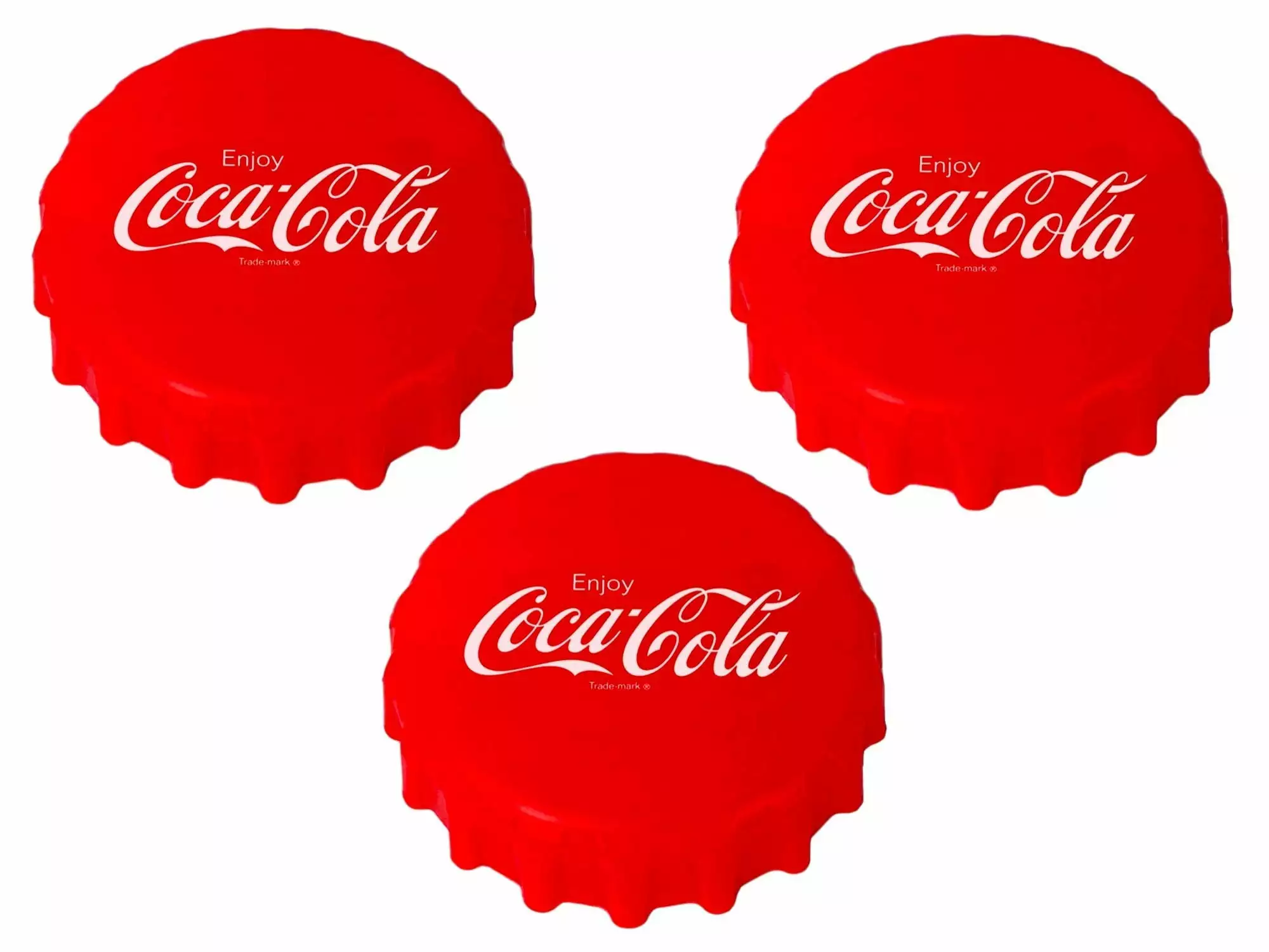 Coca-Cola Bottle Cap Freeze Ice Packs 3 Pack 4.3 Wide Large Red Coolers and Lunch Boxes