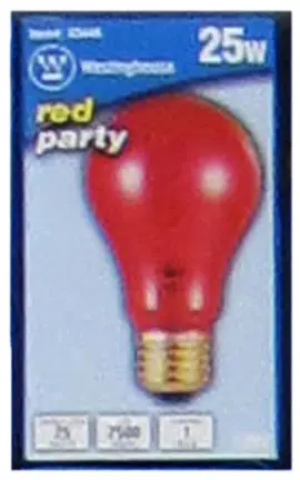 25 Watt A19 Party Bulb Transparent Red Decorative Lighting Westinghouse