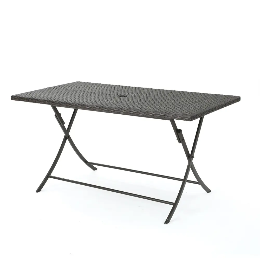 Saffron - Outdoor Rectangle Folding Dining Table - Chocolate Multi