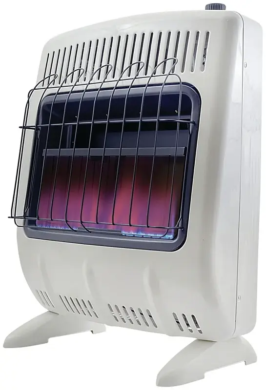 Mr. Heater F299720 Vent-Free Azure Flame Gas Heater, 20 lb Fuel Tank, Propane, 20000 Btu, 500 sq-ft Heating Area