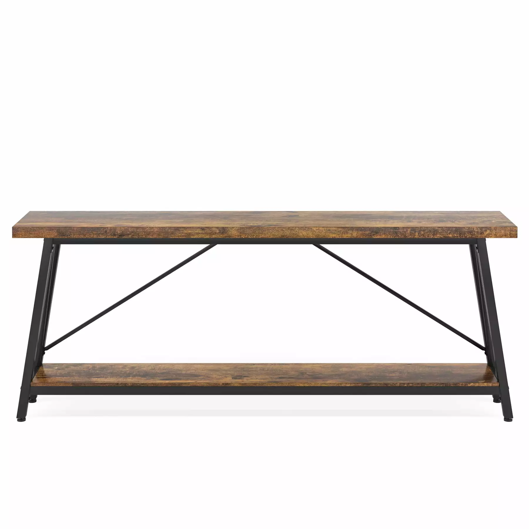 Spaco Extra Long Console Tables Rustic Sofa Table Industrial Farmhouse Style Triangular Stable Structure Adjustable Legs 7...