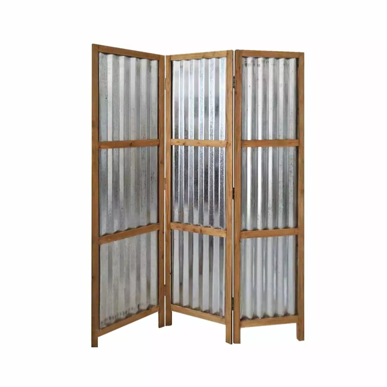 Industrial Style 3 Panel Brix Screen Room Divider - Brown & Grey - Rustic Decor Screen Gems