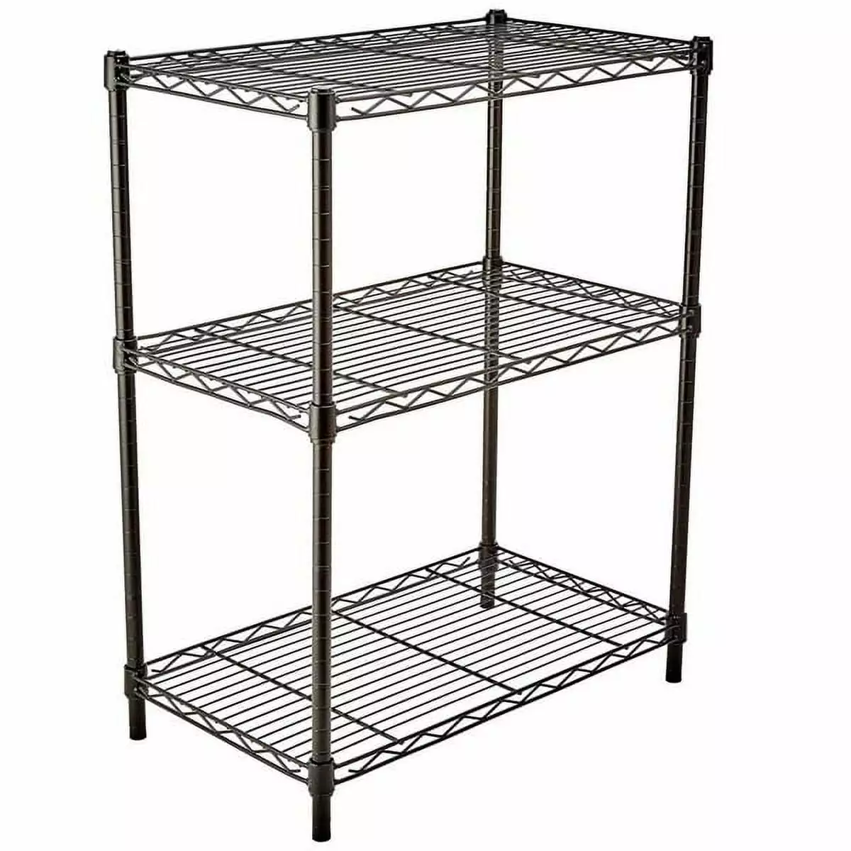 3-Layer Plastic Coated Iron Shelf 350x600x850 Black Heavy Duty Storage Rack YTTX