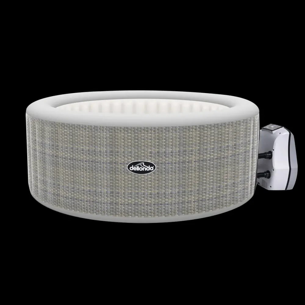 Dellonda 2-4 Person Inflatable Toasty Tub Spa Smart Pump - Rattan Effect - DL90