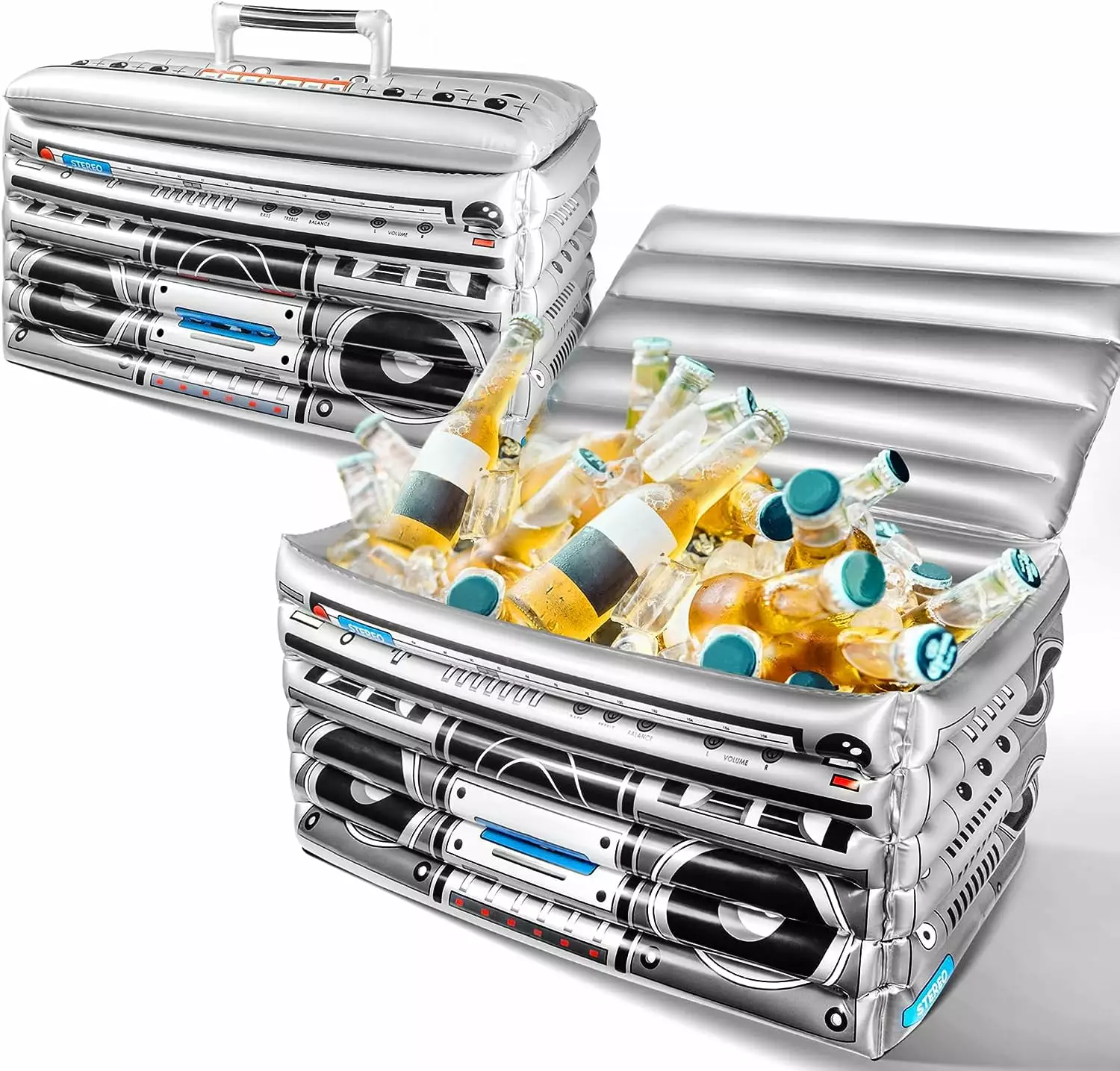 Inflatable Boombox Cooler Large Capacity Ice Bucket Drink Cooler Blow Up Stereo Decoration Parties