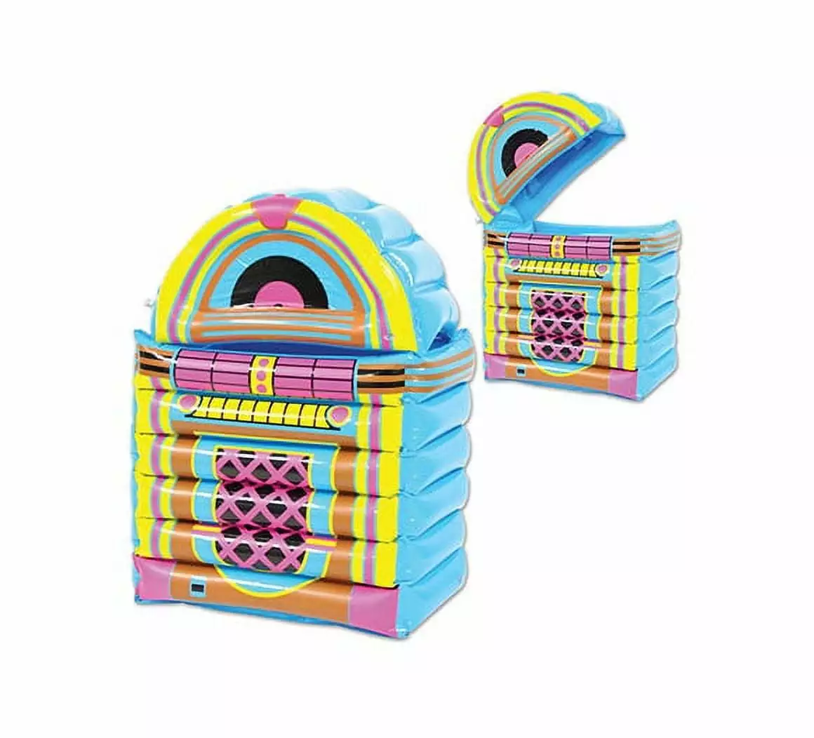 Party Central Pack 6 Inflatable Jukebox Coolers Blue Yellow 30.5 Events