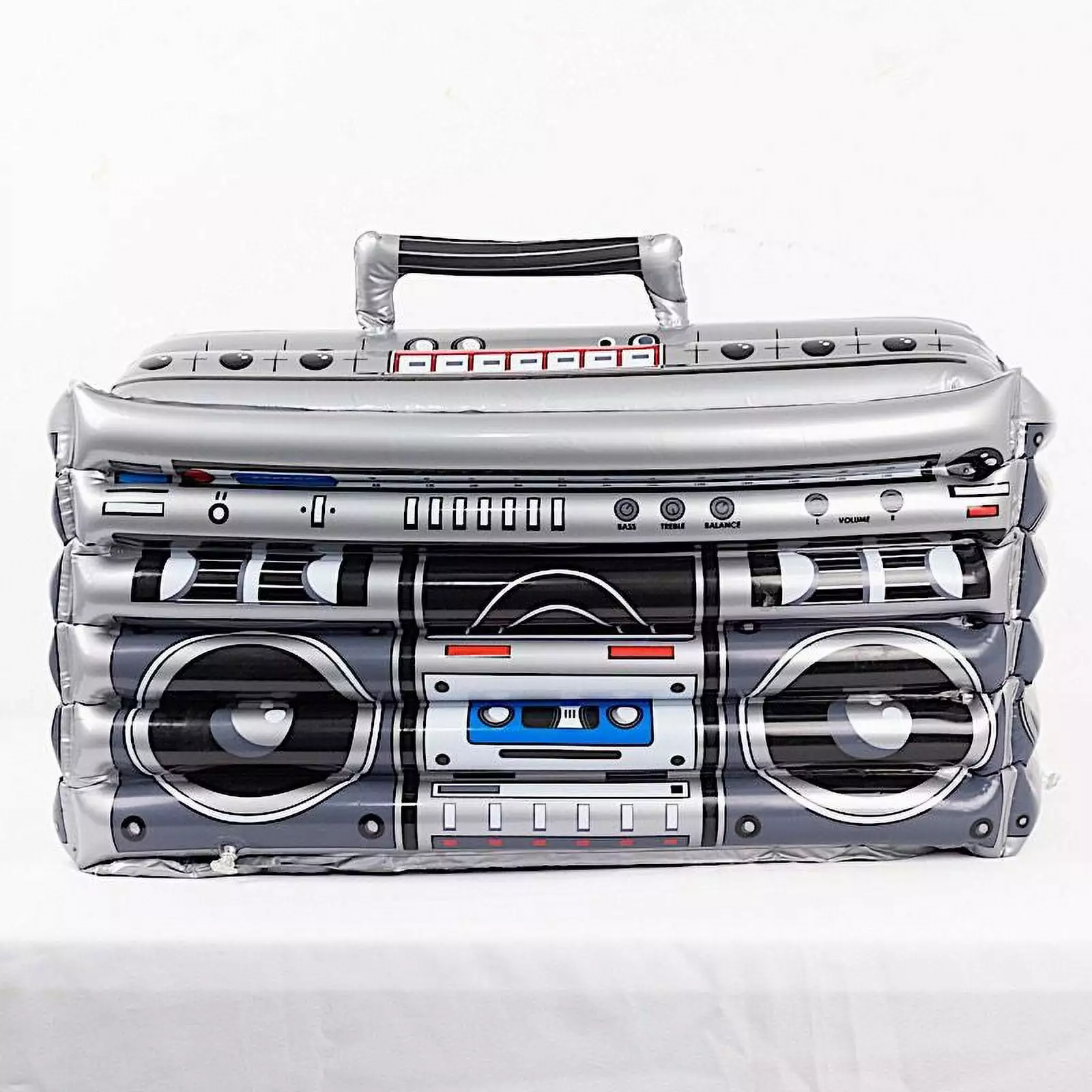 BalsaCircle Silver 24x12 Inflatable 80s Themed Boom Box Party Beverage Cooler Events and Decorations