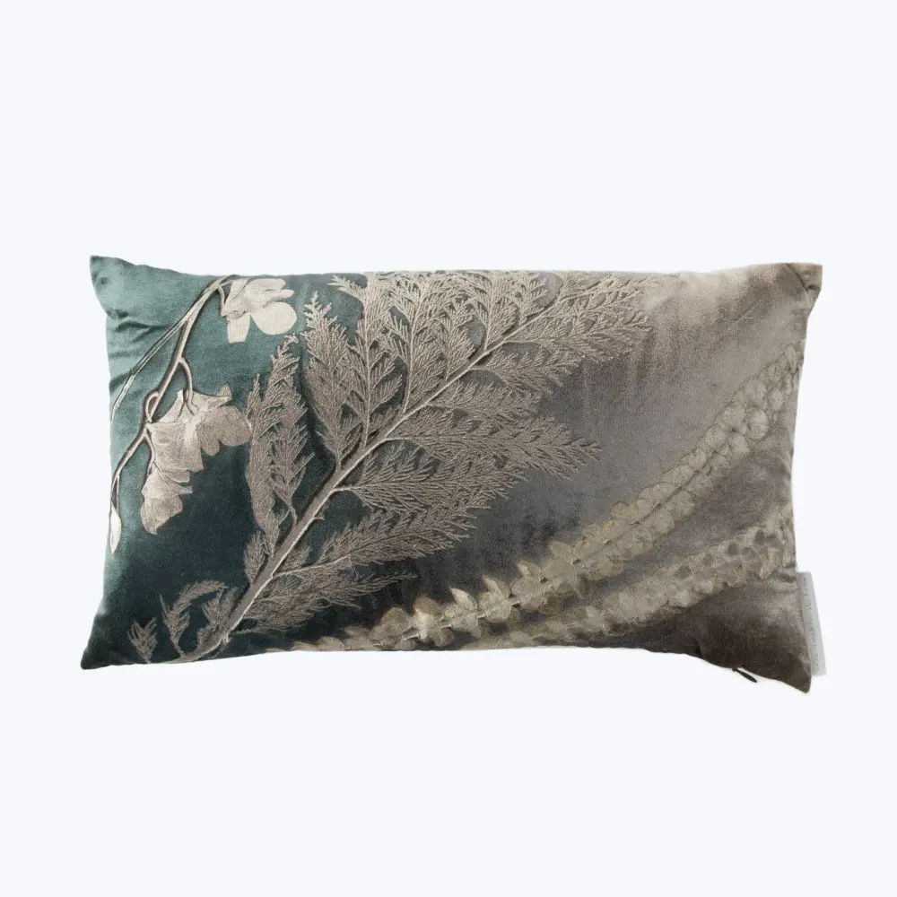 Collage Ombre Lumbar Pillow, Malachite on Cobble