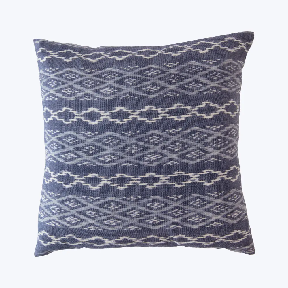 Denim Ikat Old-style Cotton Pillow