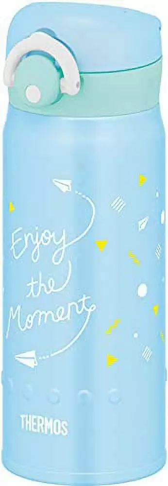 Thermos Vacuum Insulated Water Bottle 400ml Mobile Mug Keeps Cold Blue White JNR-401 BLWH