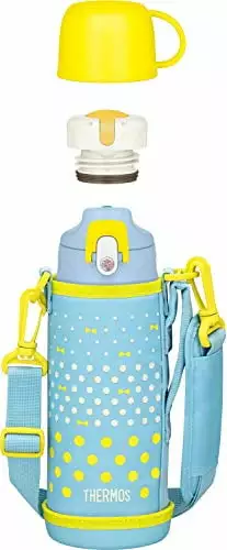 Thermos Vacuum Insulated 0.8L Mint Dot Water Bottle Lid and Cup FJJ-800WF MTD