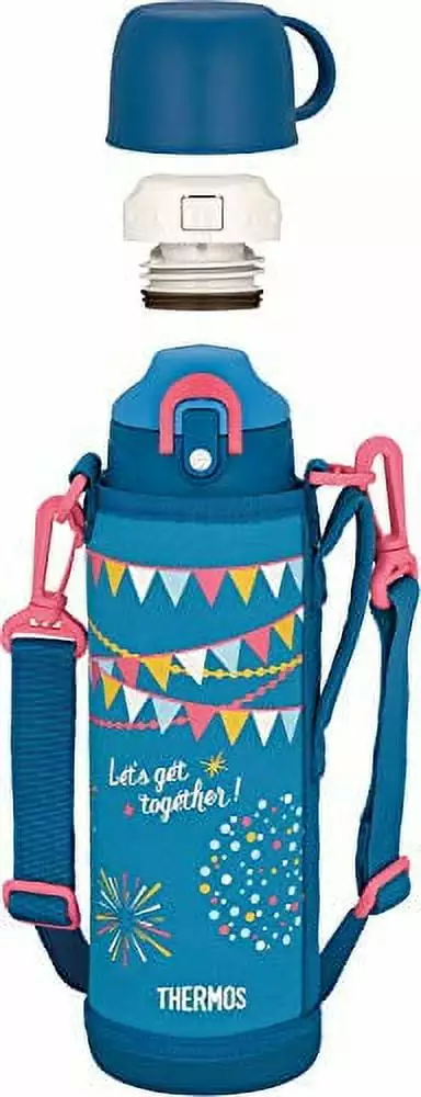 Thermos Vacuum Insulated 1.0L Blue Flag Water Bottle Cup FHO-1001WF BL-F